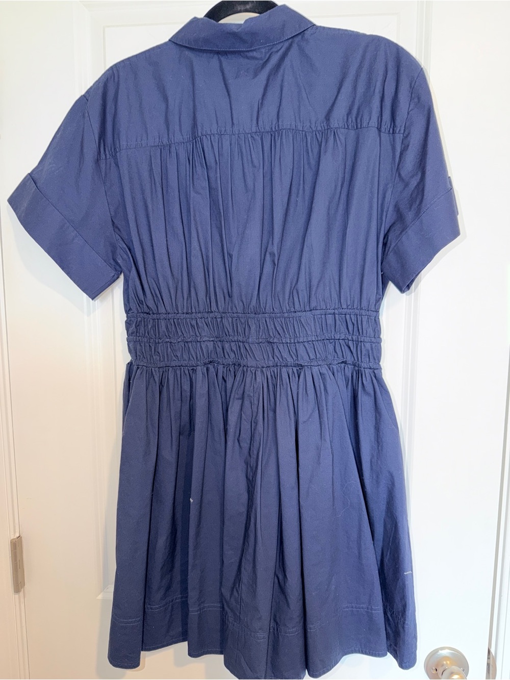 J.Crew Classic Navy Elena Mini Shirt Dress with Drawstring Waist - Picture 3 of 7